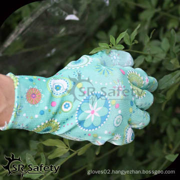 SRSAFETY 13G PU palm coated ladies use gardening gloves/working glove